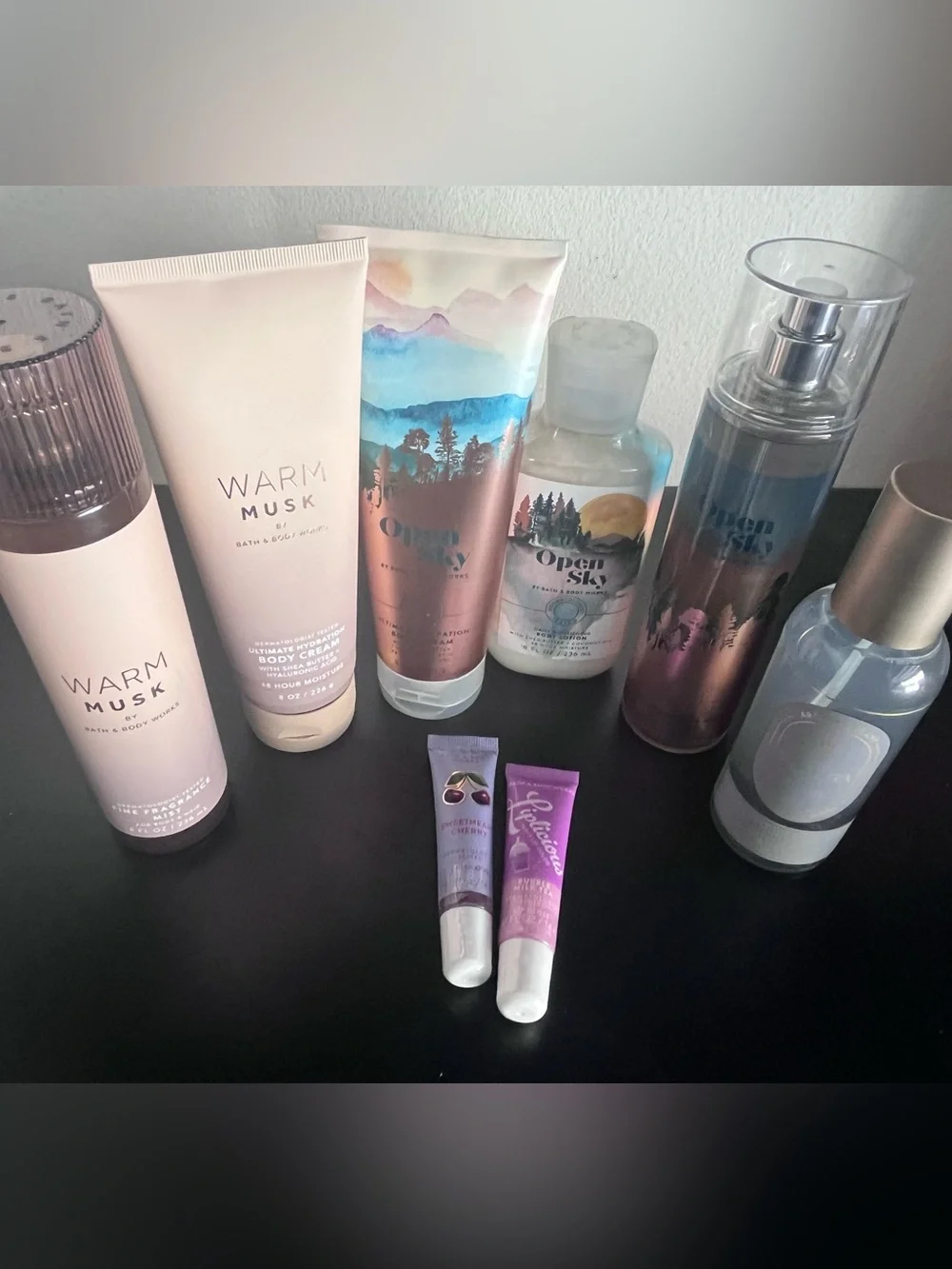 Bath & Body Works Mist lotion Lot bundle gift MUSK open sky new 8pc lip